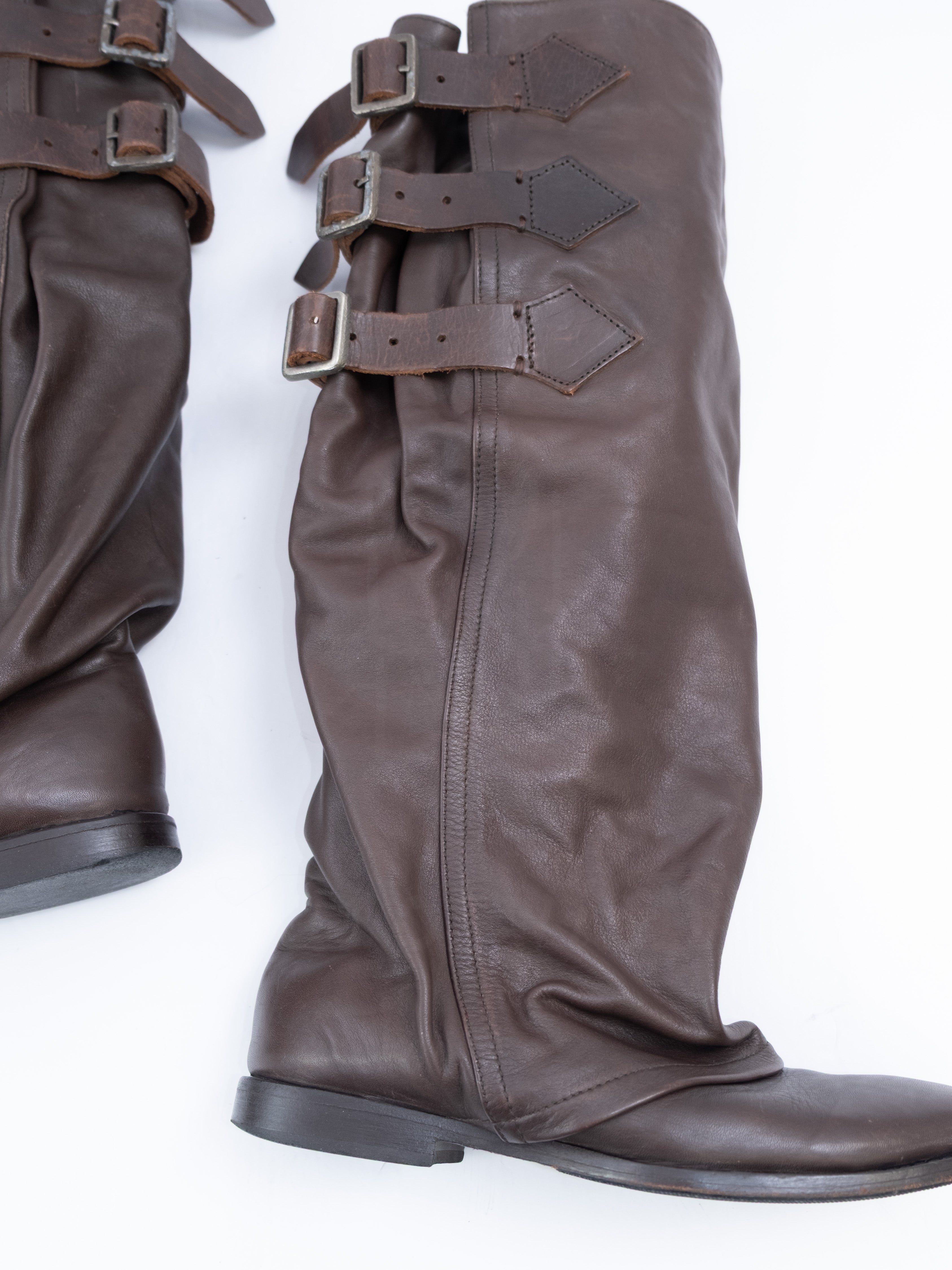 ZUCCa Brown Triple Belts Slouch Boots Size L – Taro's Wish