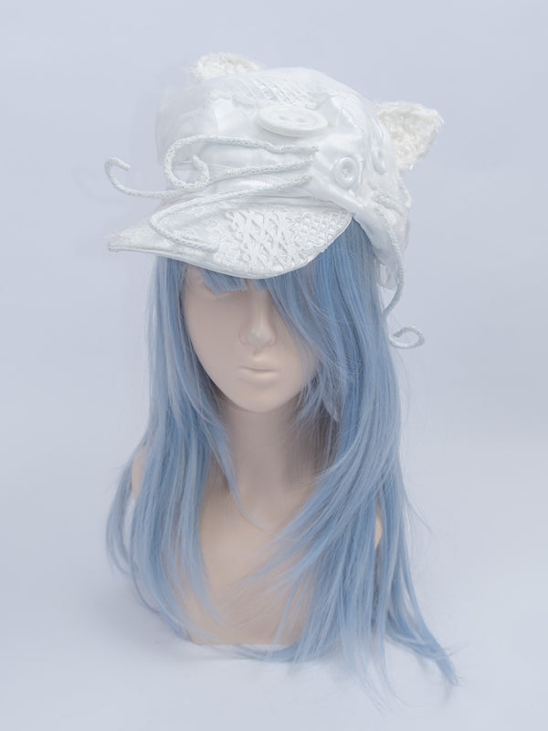 ASYMMETRIC CAT EAR SPIRAL CAP | YAMIMIAOGOU